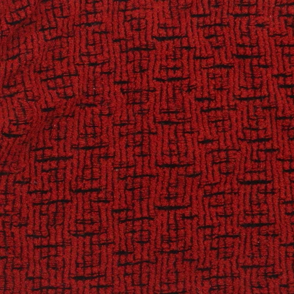 Per Una Womens Red V-Neck Geometric Acrylic Cardigan Jumper Size M