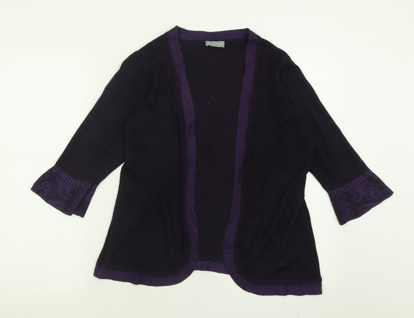 Per Una Womens Purple V-Neck  Viscose Cardigan Jumper Size 14