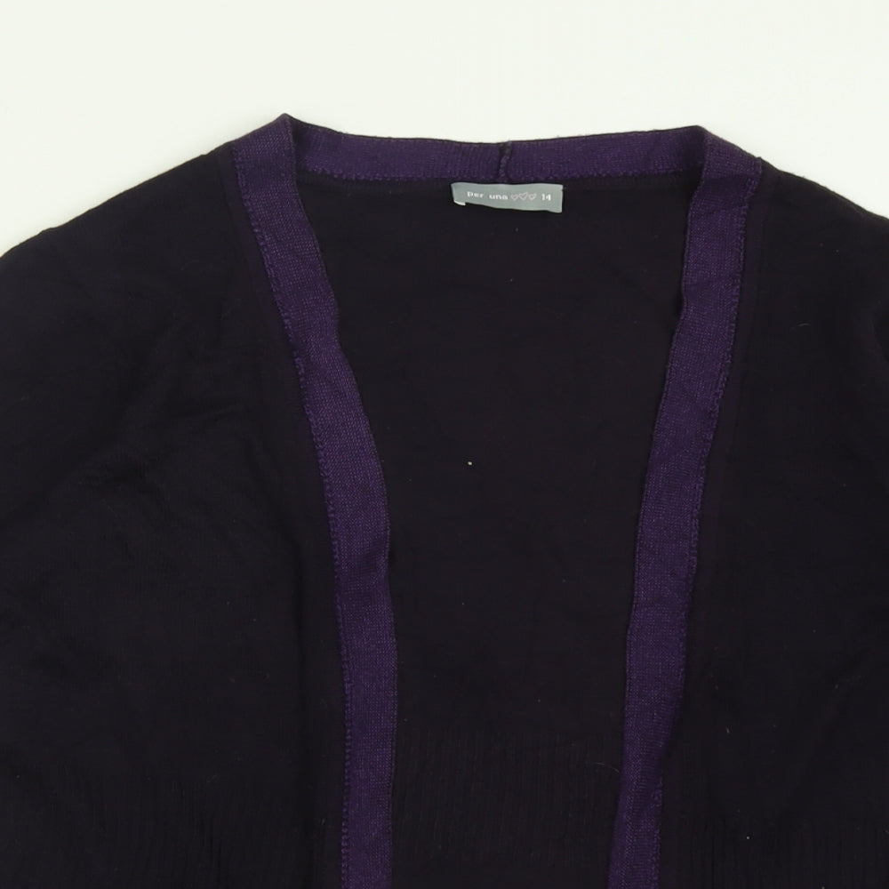 Per Una Womens Purple V-Neck  Viscose Cardigan Jumper Size 14
