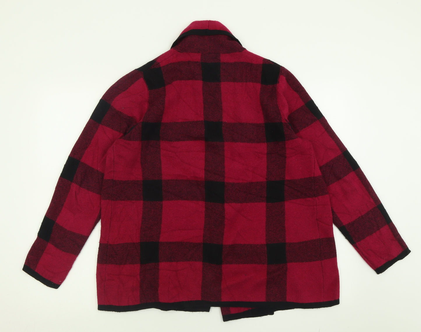 CC Womens Pink V-Neck Check Cotton Cardigan Jumper Size M