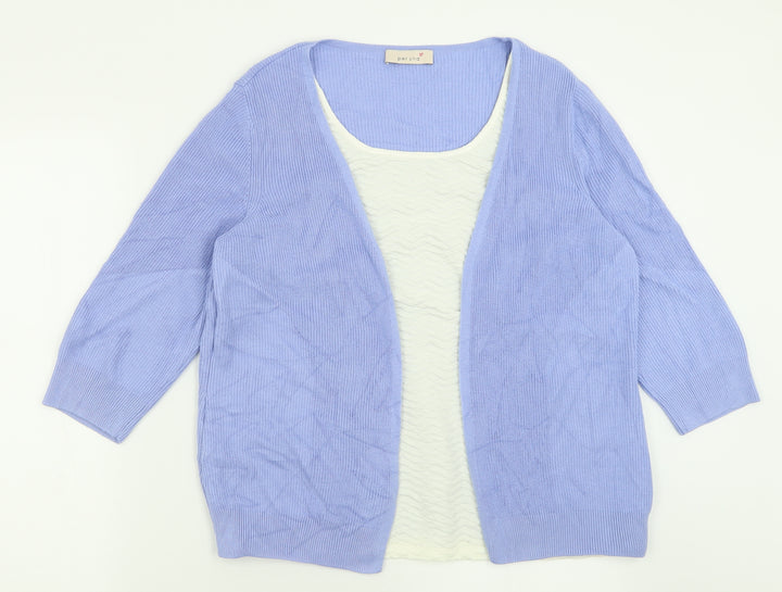 Per Una Womens Purple Scoop Neck  Acrylic Pullover Jumper Size 16