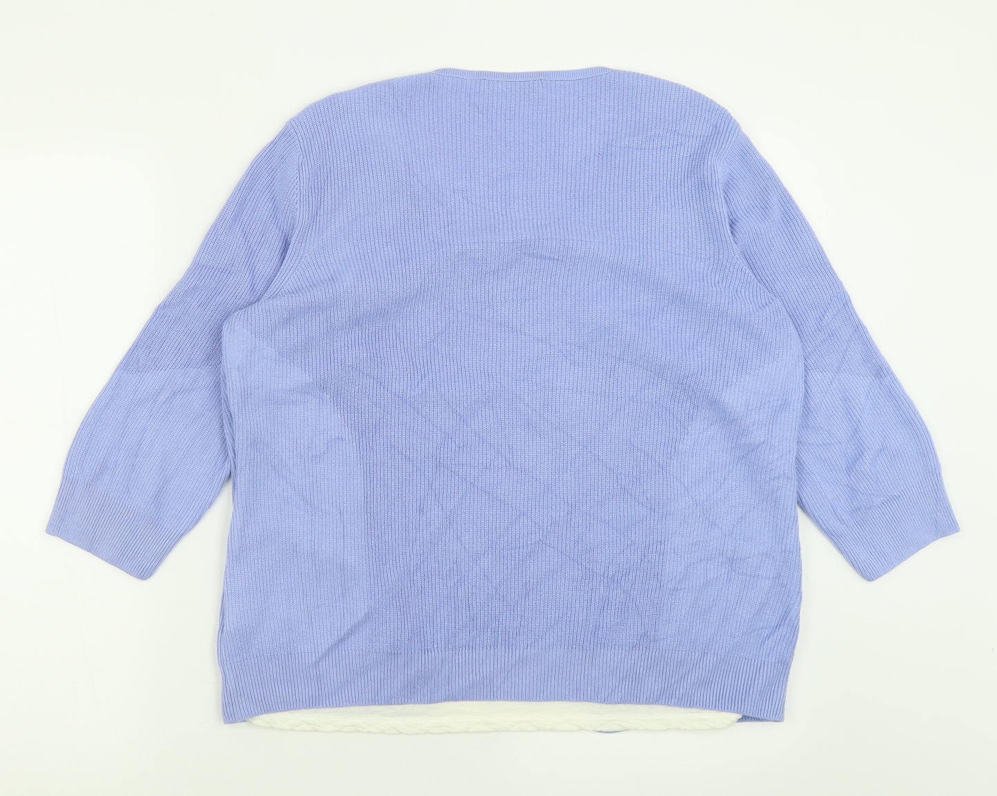 Per Una Womens Purple Scoop Neck  Acrylic Pullover Jumper Size 16