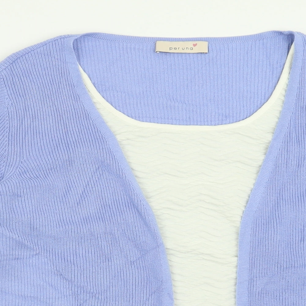 Per Una Womens Purple Scoop Neck  Acrylic Pullover Jumper Size 16