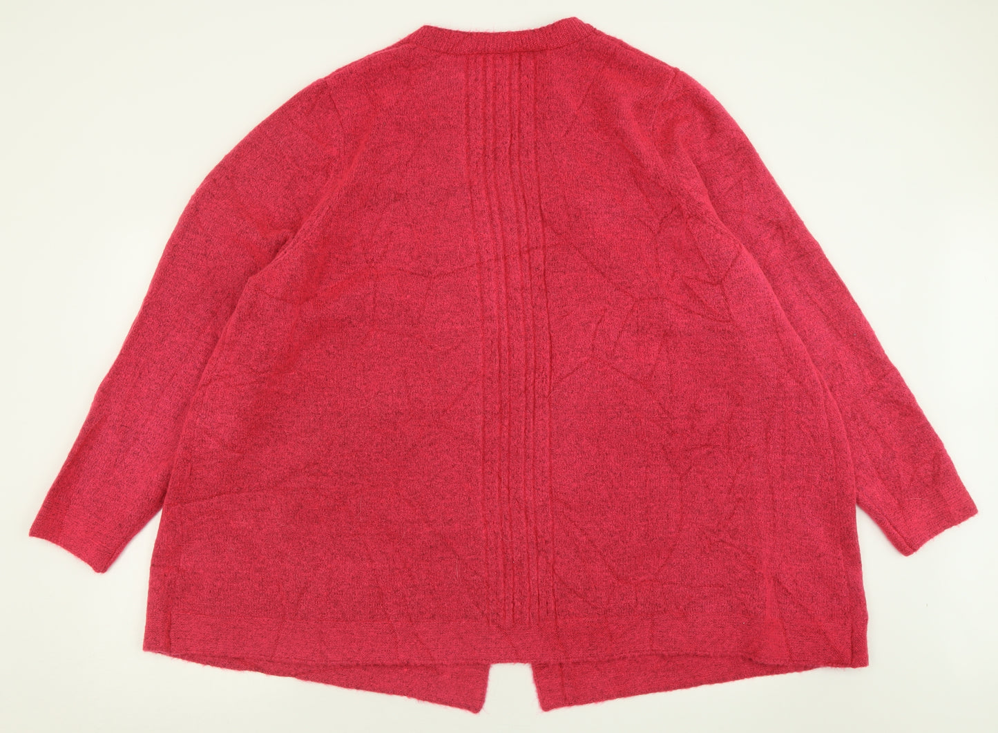 Preworn Womens Pink V-Neck  Acrylic Cardigan Jumper Size 30