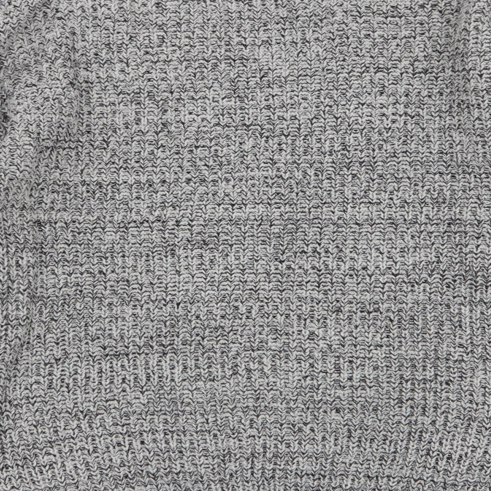 TU Womens Grey V-Neck  Acrylic Pullover Jumper Size 10