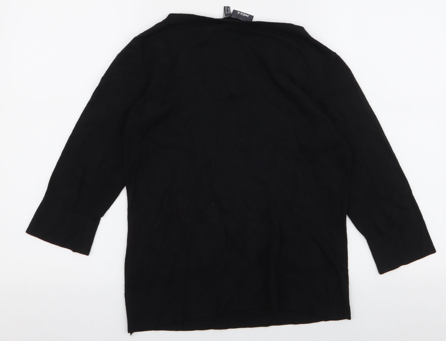 Mexx Womens Black Boat Neck  Viscose Pullover Jumper Size XL