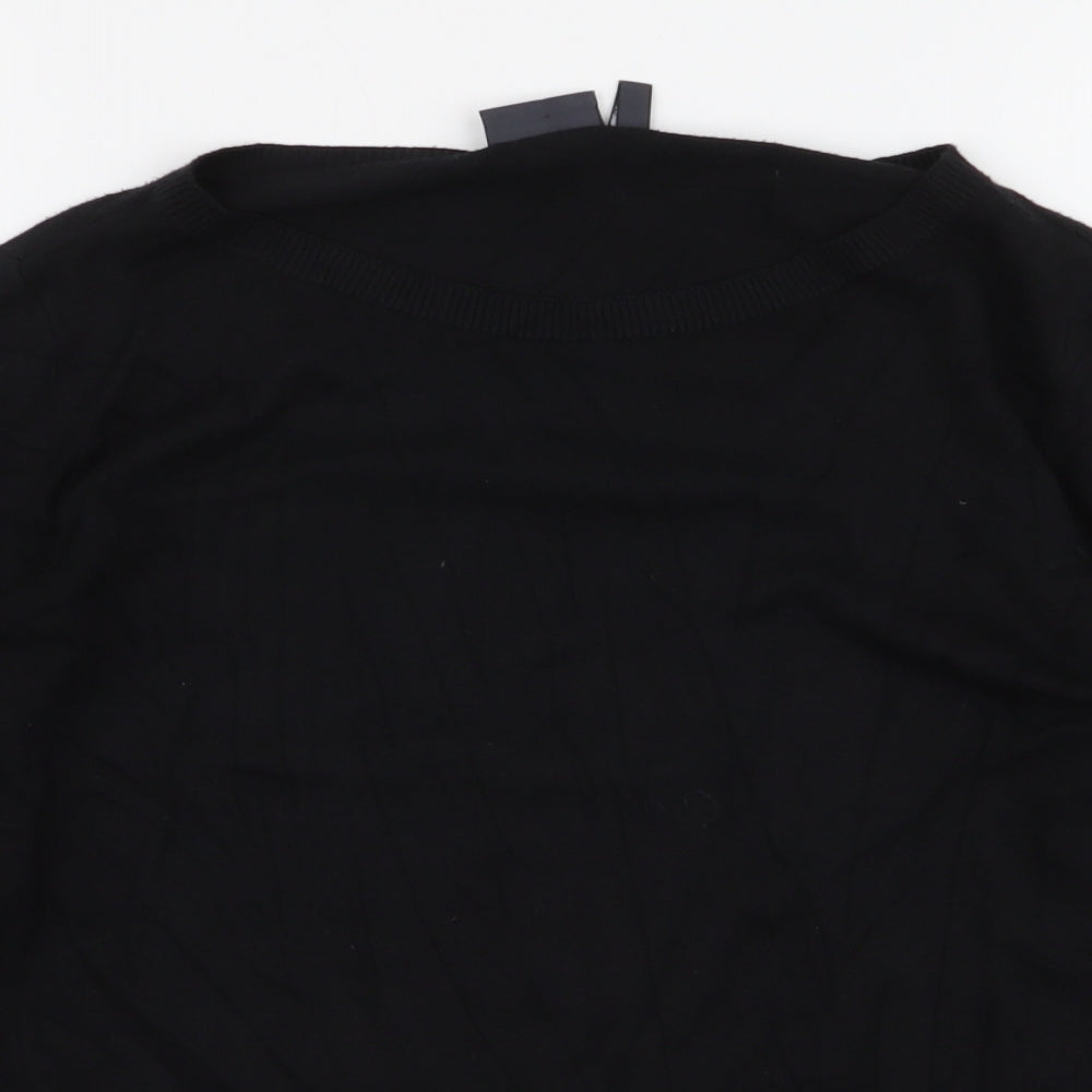 Mexx Womens Black Boat Neck  Viscose Pullover Jumper Size XL