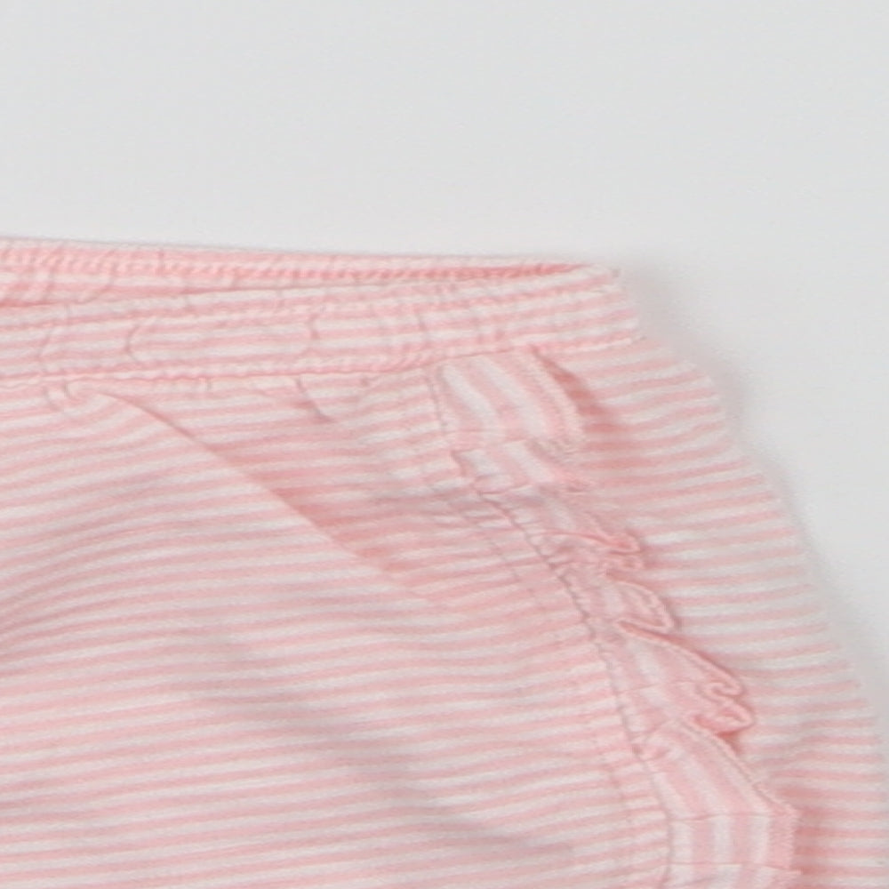 F&F Girls Multicoloured Striped 100% Cotton Sweat Shorts Size 2-3 Years  Regular  - 2 pack