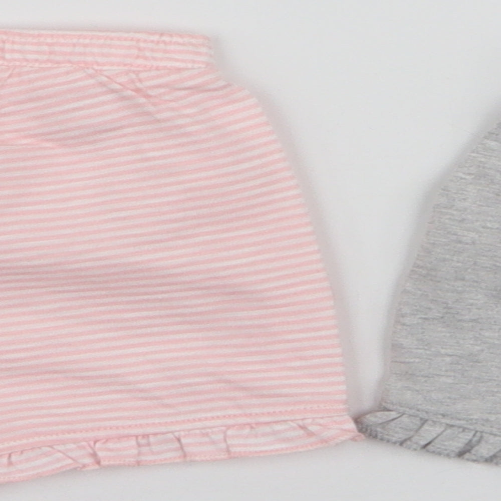 F&F Girls Multicoloured Striped 100% Cotton Sweat Shorts Size 2-3 Years  Regular  - 2 pack