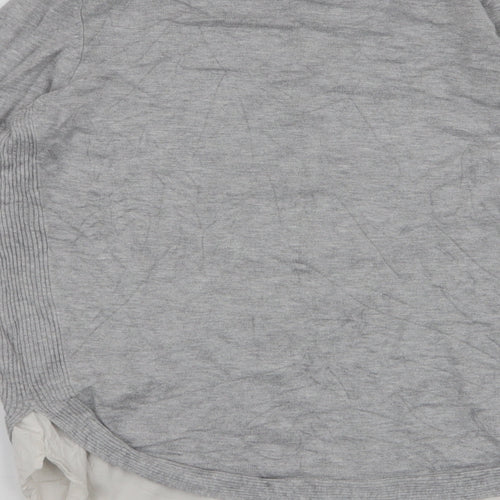 New Look Womens Grey Round Neck  Viscose Henley Jumper Size 10