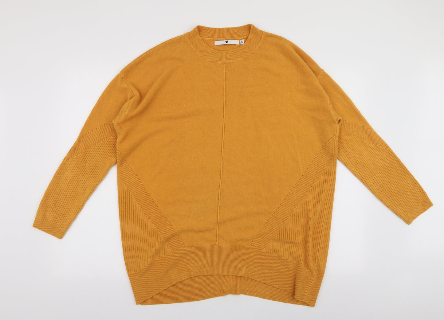 Very Womens Yellow High Neck  Acrylic Pullover Jumper Size 16
