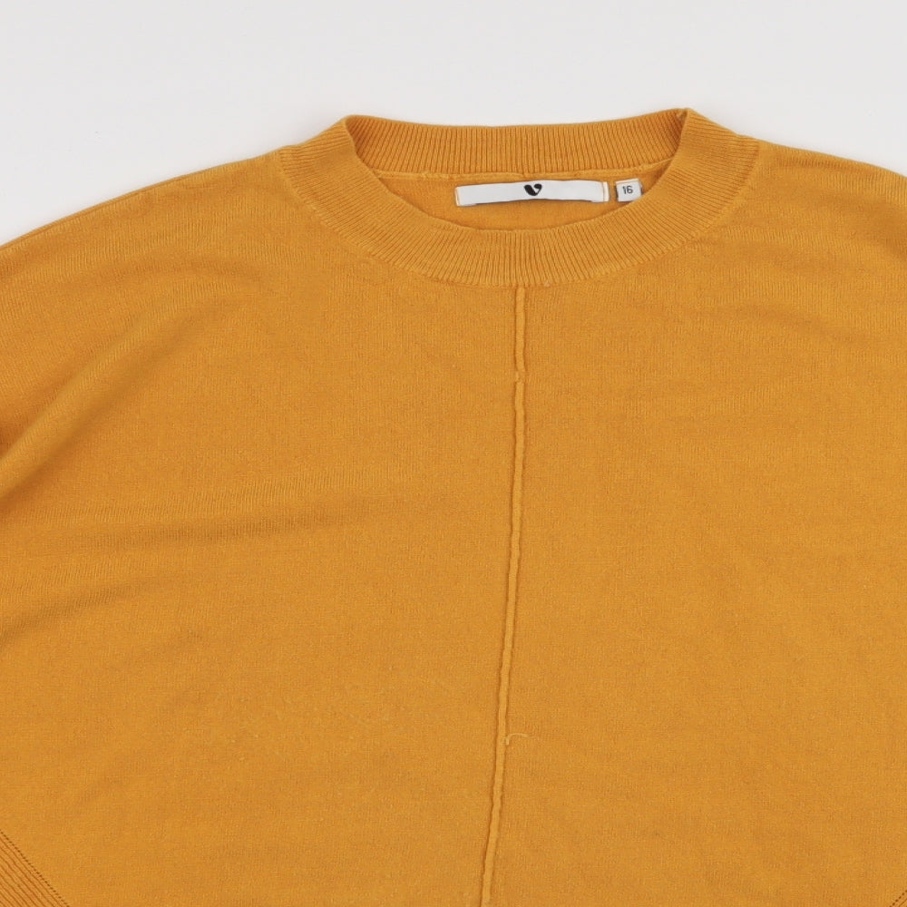 Very Womens Yellow High Neck  Acrylic Pullover Jumper Size 16