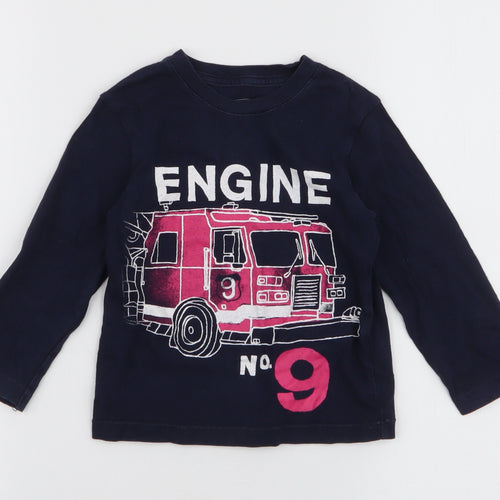 Gap Boys Blue  100% Cotton Jersey T-Shirt Size 2 Years Round Neck Pullover - Fire engine