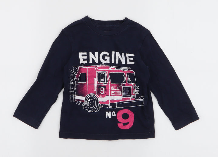 Gap Boys Blue  100% Cotton Jersey T-Shirt Size 2 Years Round Neck Pullover - Fire engine