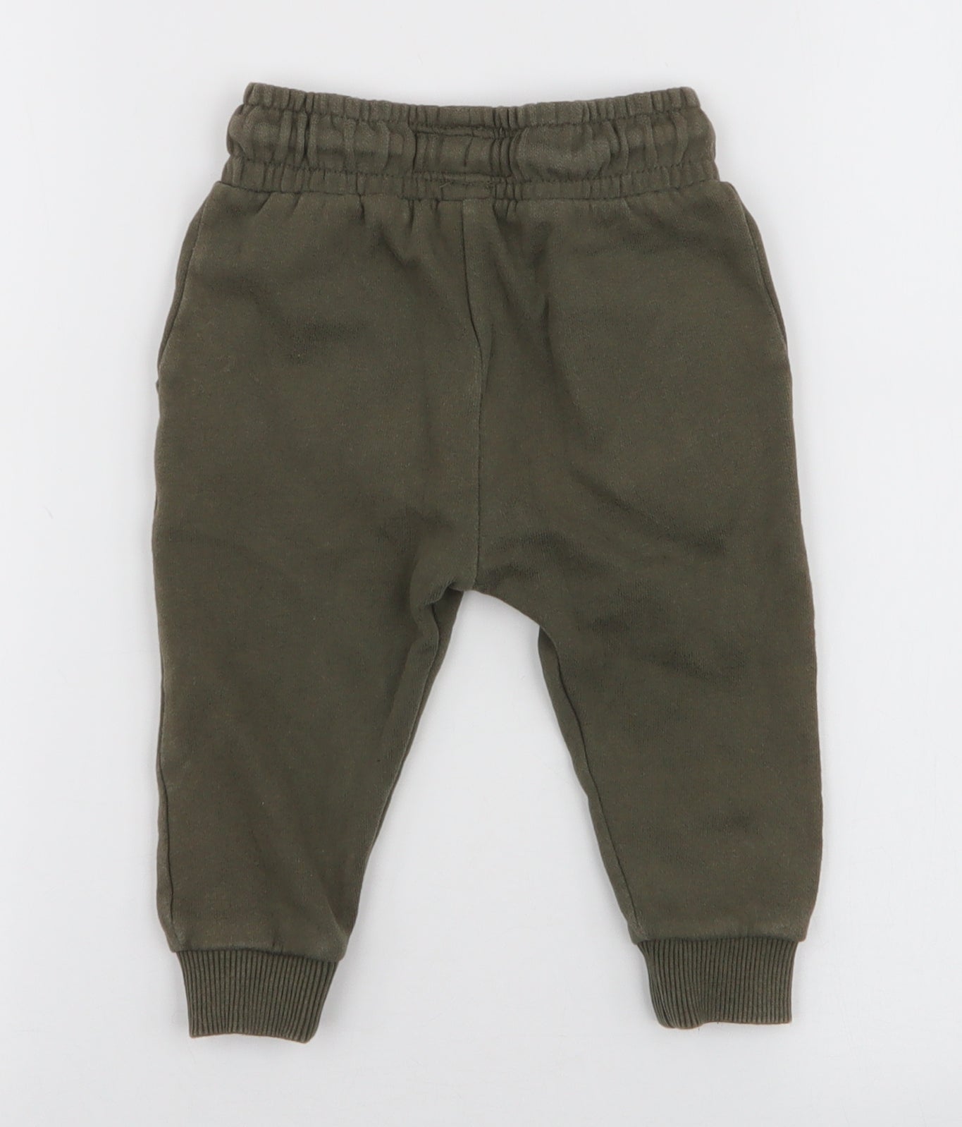 NEXT Boys Green  Cotton Jogger Trousers Size 9-12 Months  Drawstring