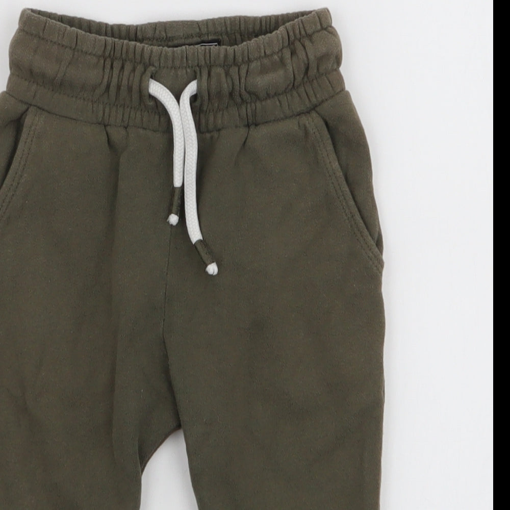 NEXT Boys Green  Cotton Jogger Trousers Size 9-12 Months  Drawstring