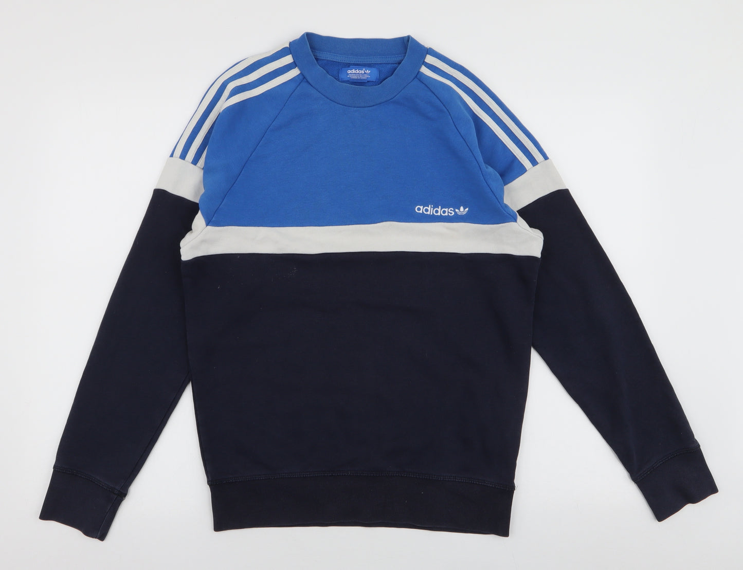 adidas Mens Multicoloured Striped Cotton Pullover Sweatshirt Size XS