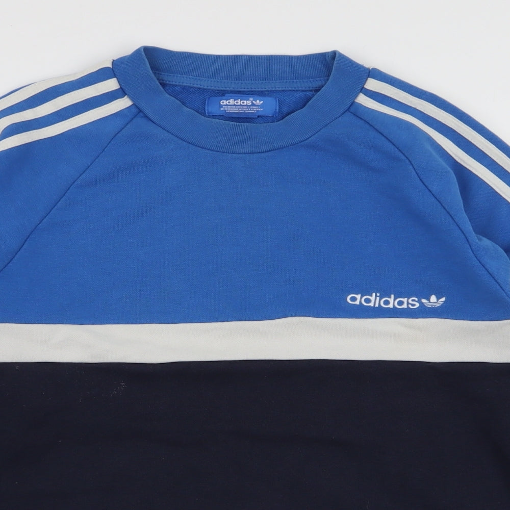 adidas Mens Multicoloured Striped Cotton Pullover Sweatshirt Size XS