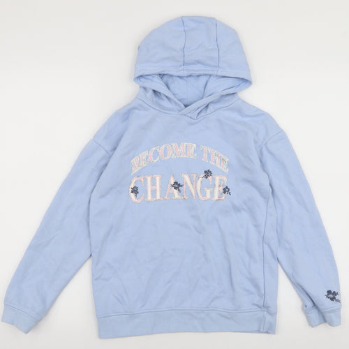 Primark Girls Blue  Cotton Pullover Hoodie Size 10-11 Years  Pullover - Change