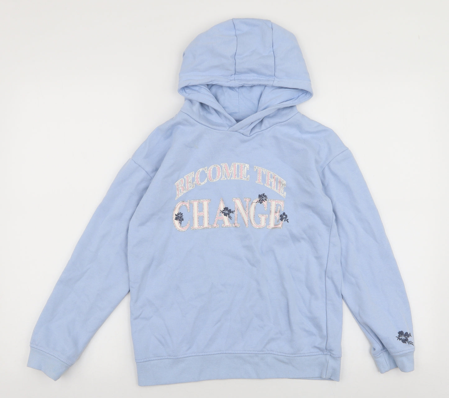 Primark Girls Blue  Cotton Pullover Hoodie Size 10-11 Years  Pullover - Change
