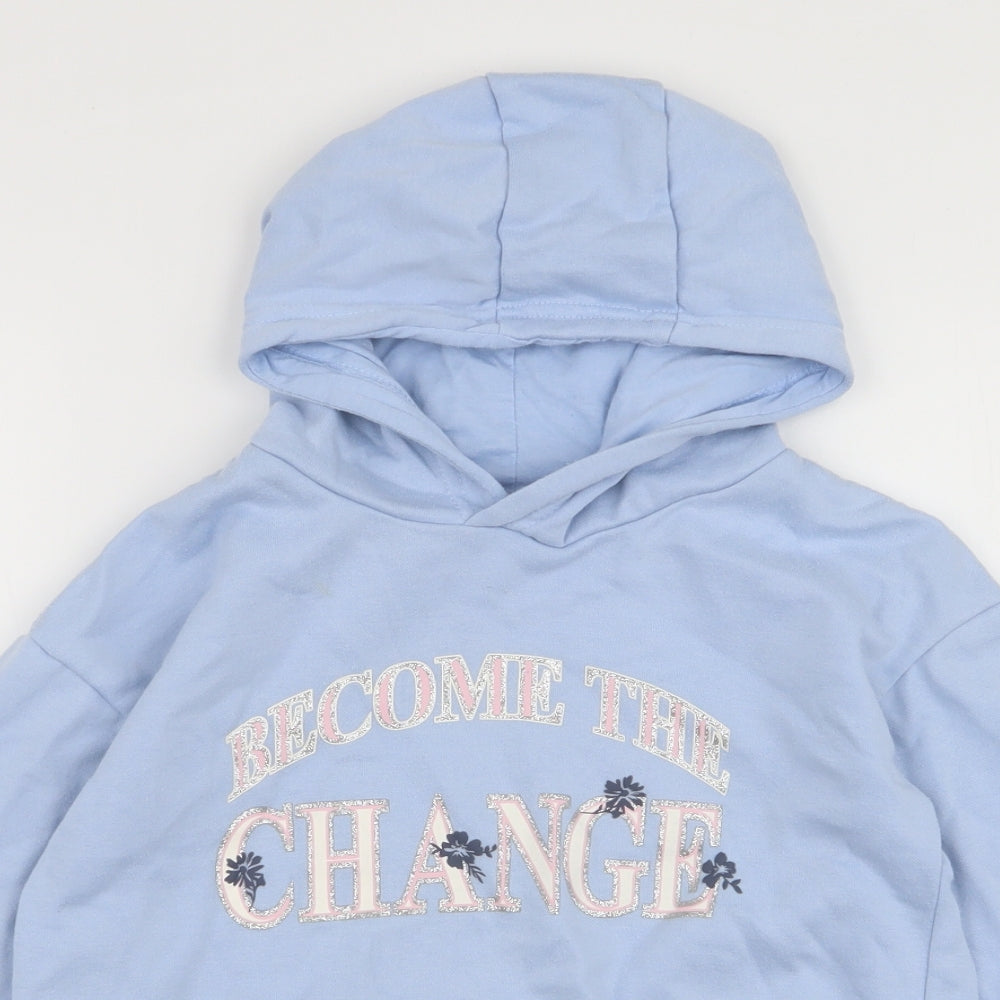 Primark Girls Blue  Cotton Pullover Hoodie Size 10-11 Years  Pullover - Change