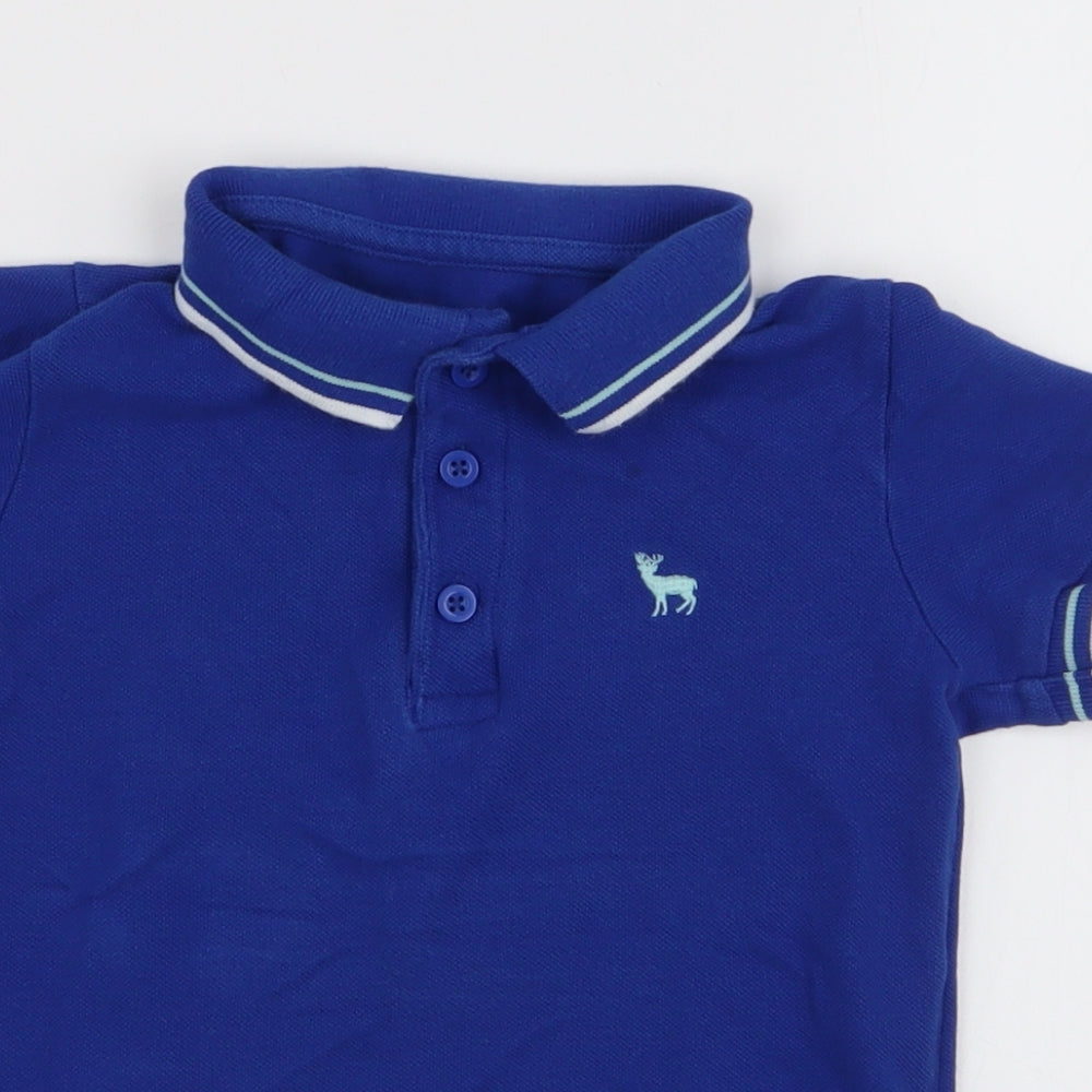 Dunnes Stores Boys Blue  100% Cotton Basic Polo Size 5-6 Years Collared Button
