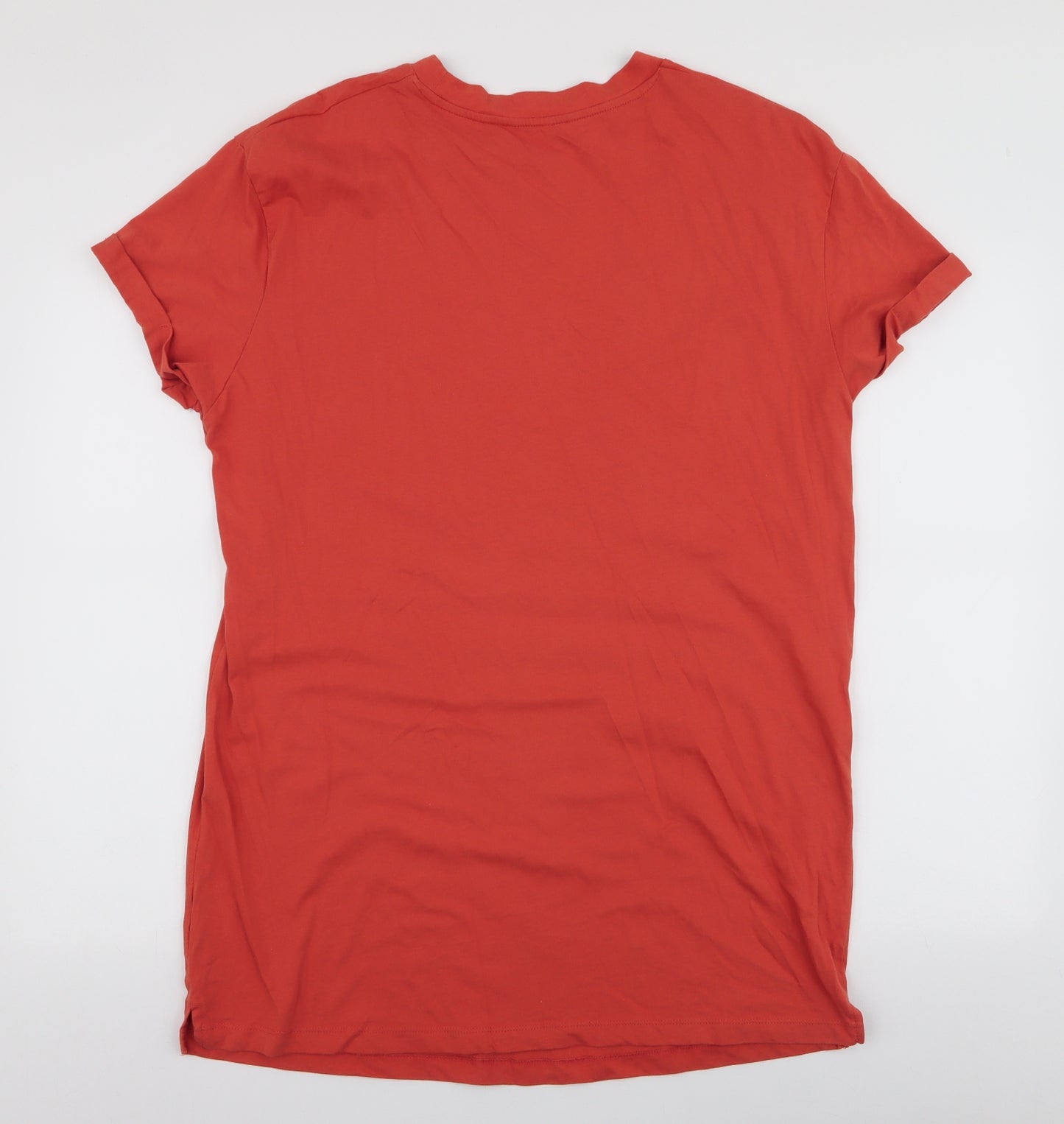 George Womens Orange  100% Cotton Jersey T-Shirt Size M Round Neck