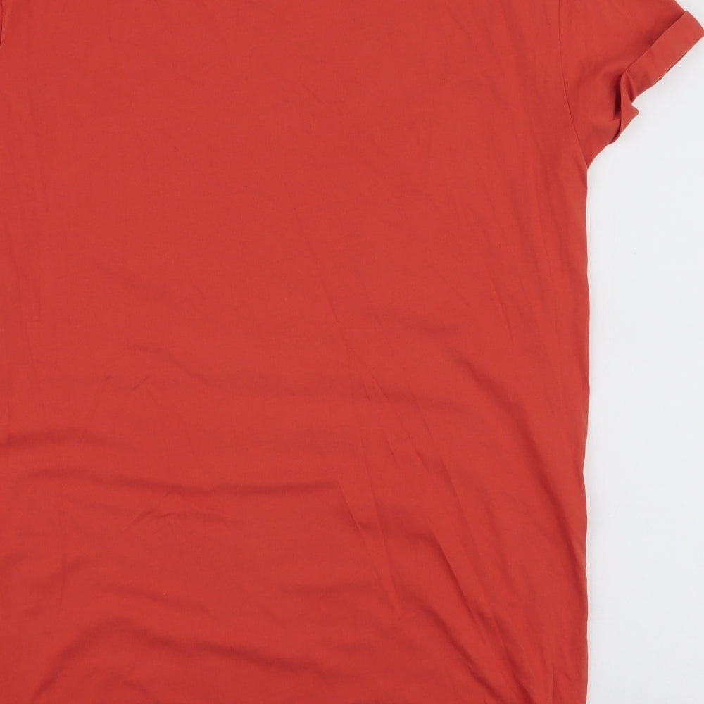 George Womens Orange  100% Cotton Jersey T-Shirt Size M Round Neck