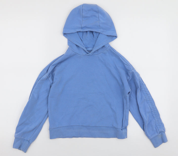 Dunnes Stores Girls Blue  Cotton Pullover Hoodie Size 9-10 Years  Pullover
