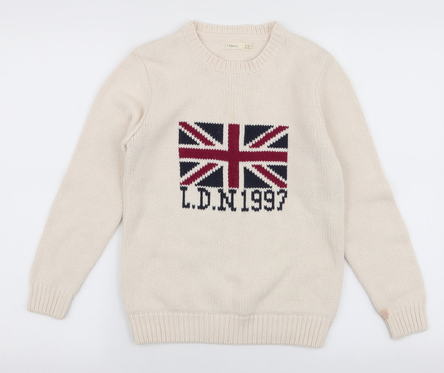 Sfera Girls Ivory Round Neck  Polyester Pullover Jumper Size 9-10 Years  Pullover