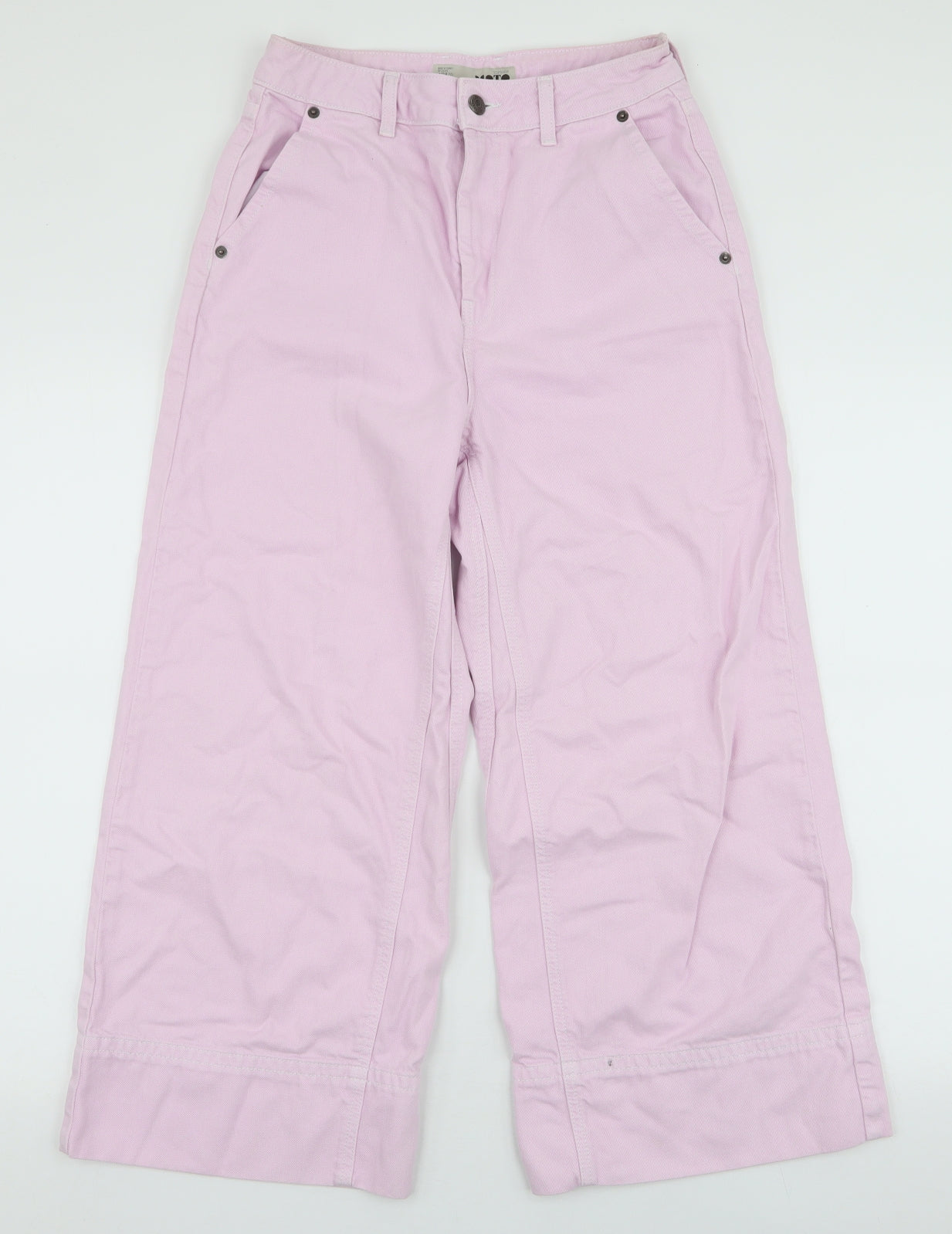 Topshop Womens Purple  Cotton Wide-Leg Jeans Size 28 in L32 in Regular Zip