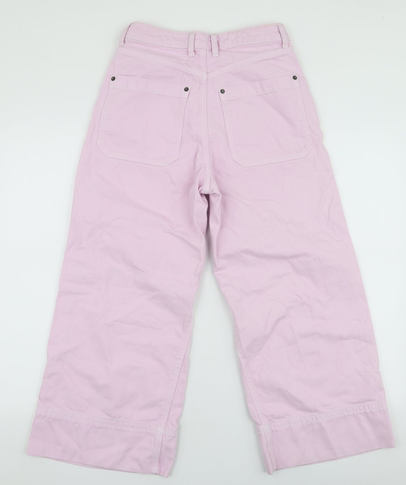 Topshop Womens Purple  Cotton Wide-Leg Jeans Size 28 in L32 in Regular Zip