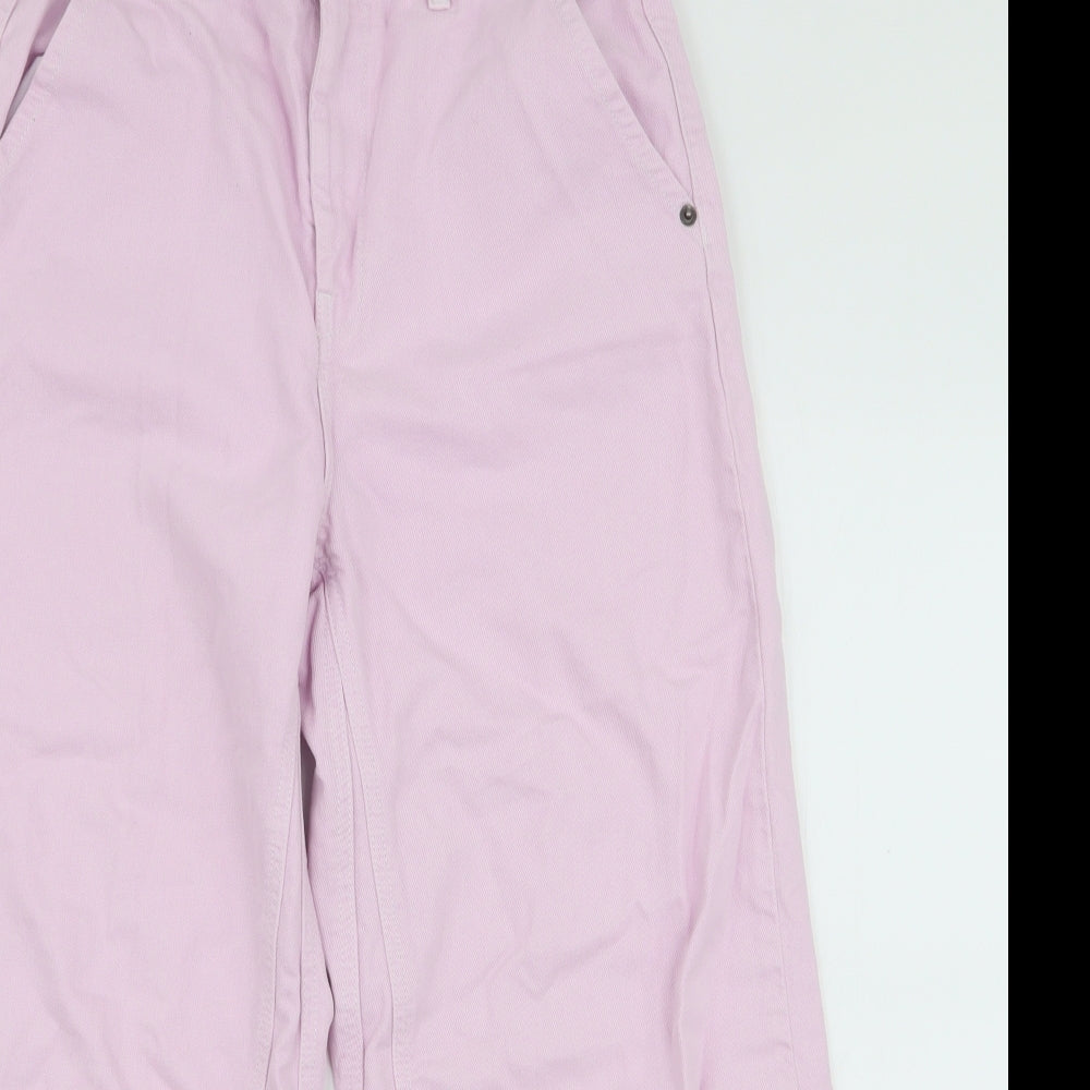 Topshop Womens Purple  Cotton Wide-Leg Jeans Size 28 in L32 in Regular Zip