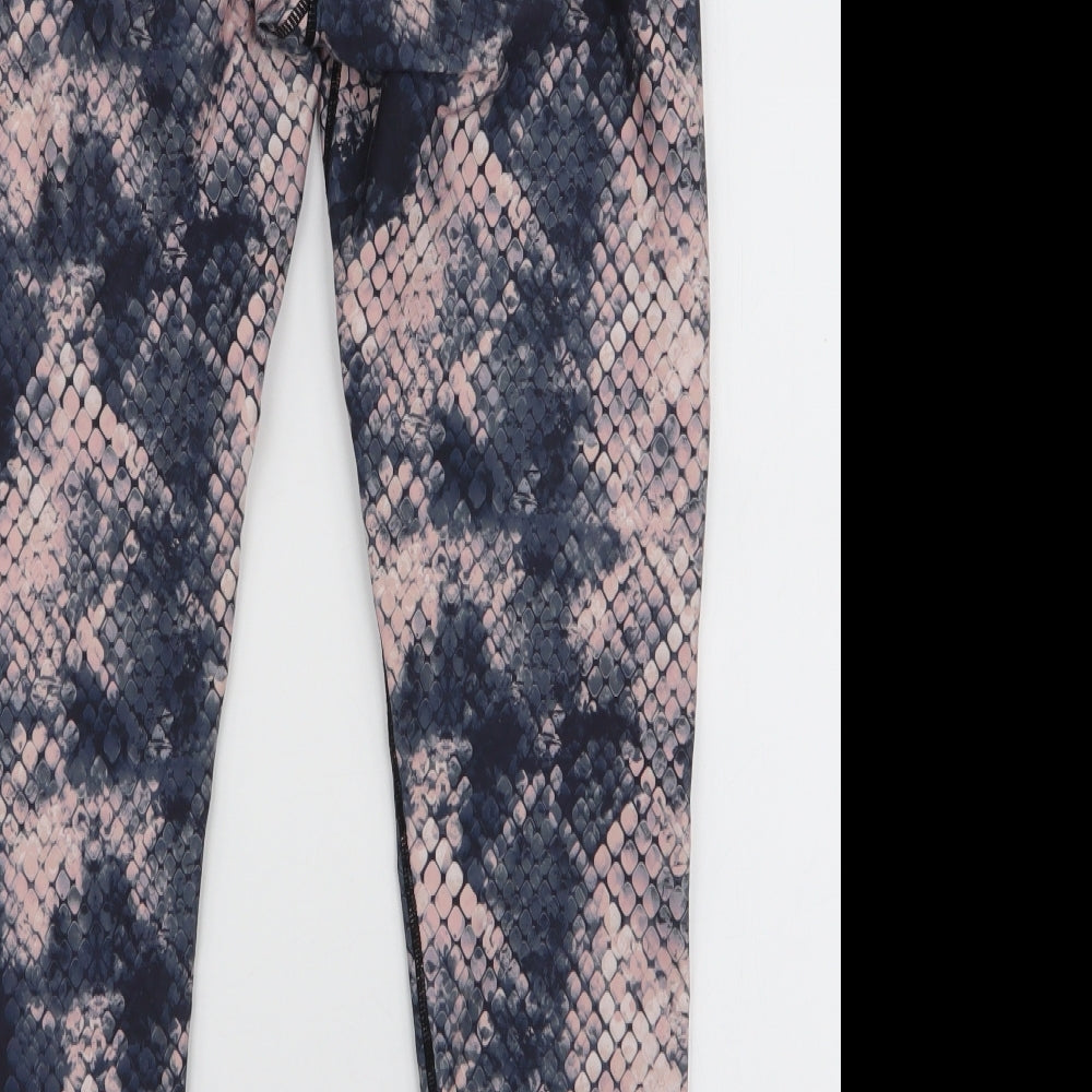 Kyodan Womens Multicoloured Animal Print Polyester Compression Leggings Size M L27 in Slim Pullover