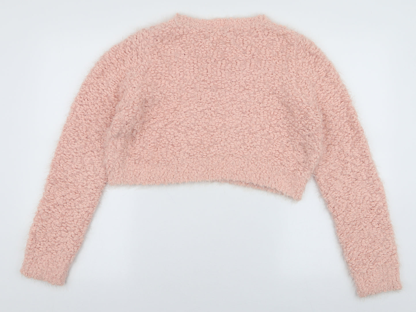 F&F Womens Pink Round Neck  Polyester Pullover Jumper Size 14