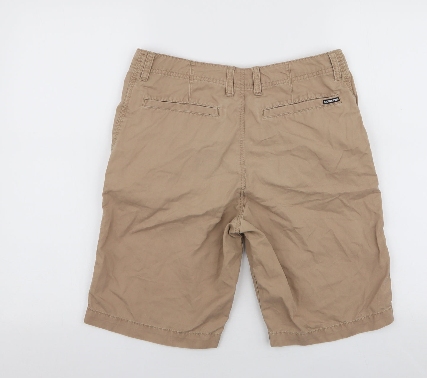Quicksilver Mens Brown  Cotton Bermuda Shorts Size 30 in L9 in Regular Zip