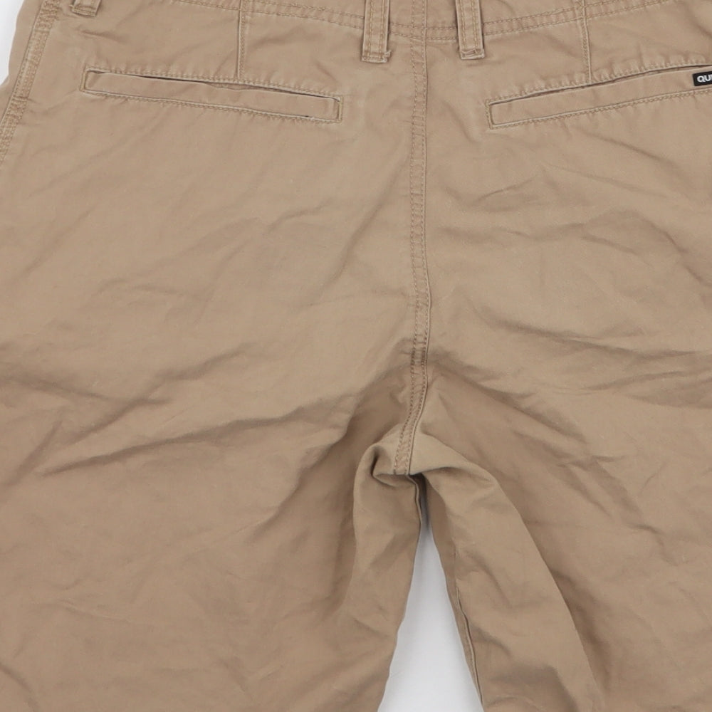Quicksilver Mens Brown  Cotton Bermuda Shorts Size 30 in L9 in Regular Zip