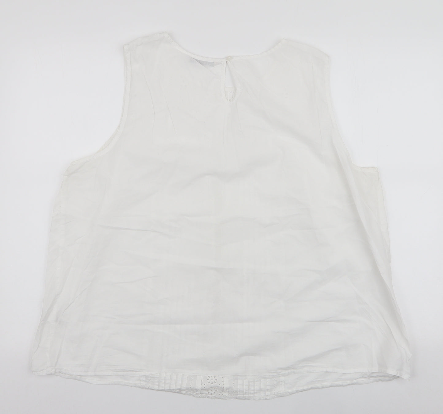 TU Womens White  100% Cotton Basic Blouse Size 22 Round Neck