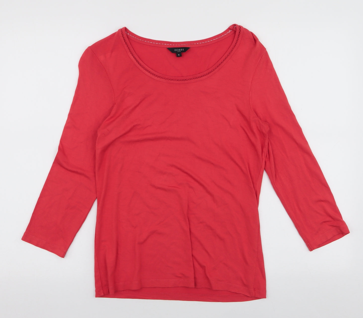 Hobbs Womens Red  Viscose Jersey T-Shirt Size S Round Neck