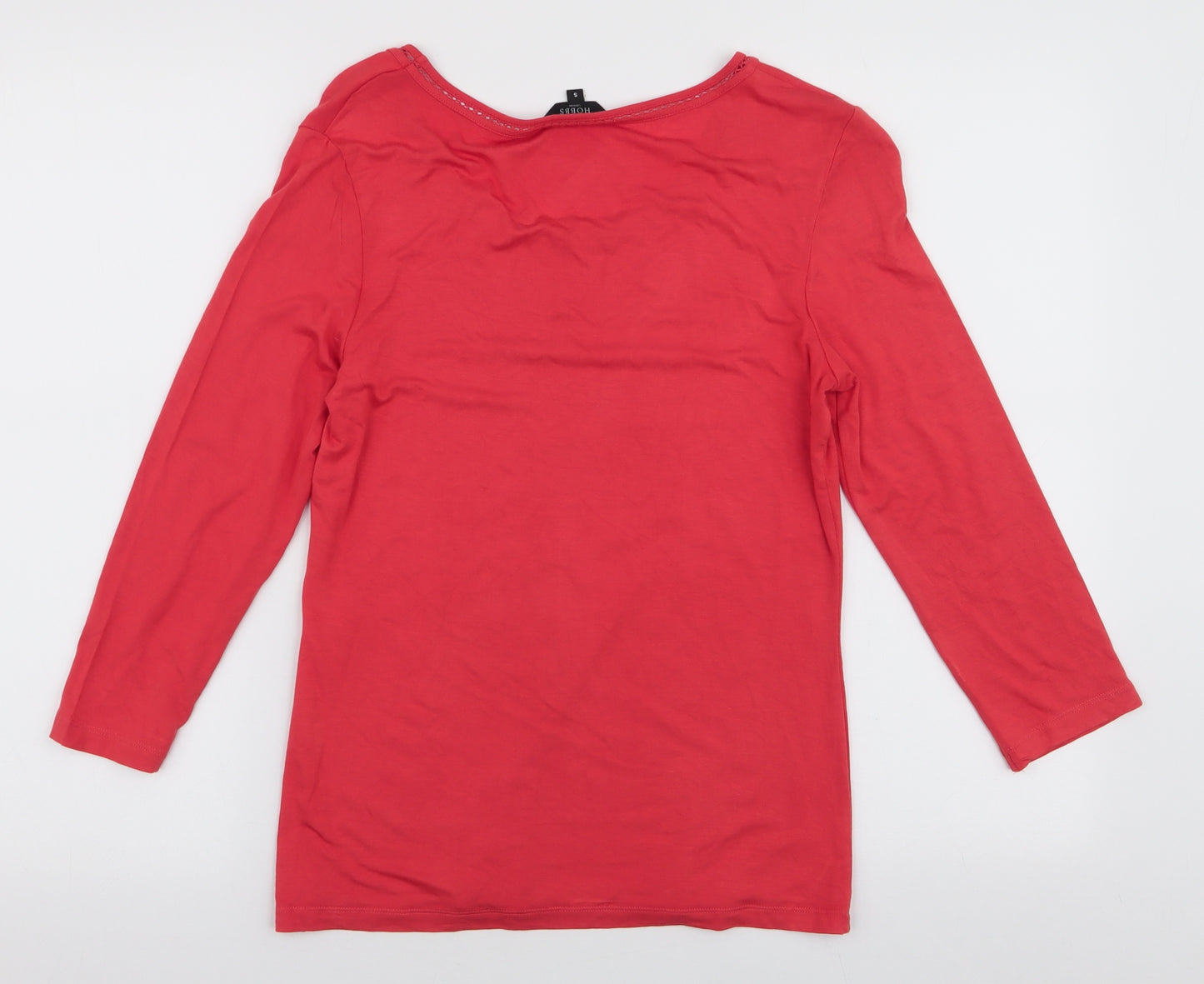 Hobbs Womens Red  Viscose Jersey T-Shirt Size S Round Neck