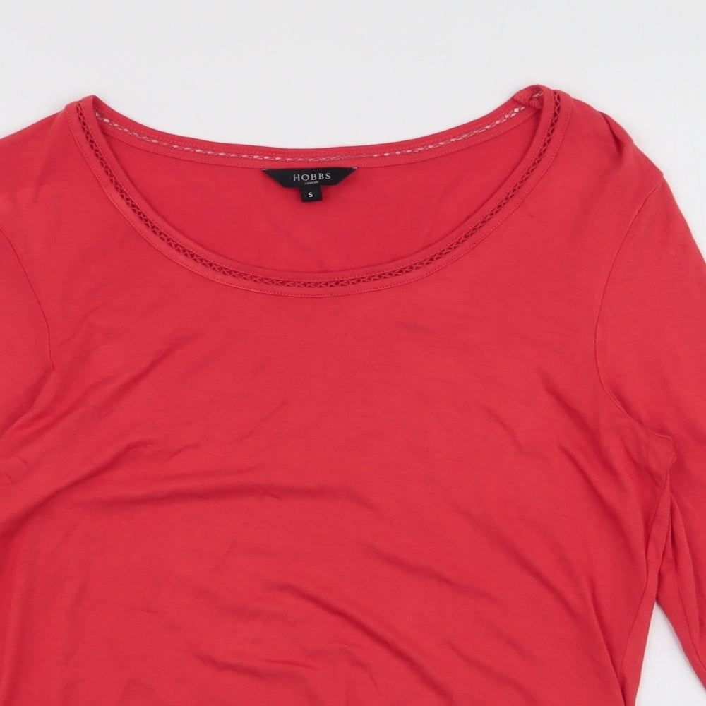 Hobbs Womens Red  Viscose Jersey T-Shirt Size S Round Neck