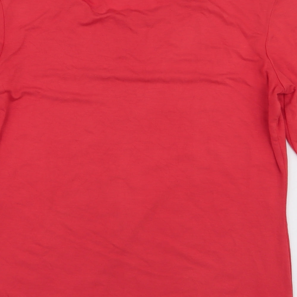 Hobbs Womens Red  Viscose Jersey T-Shirt Size S Round Neck