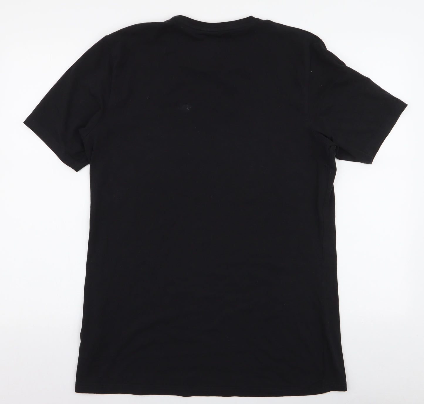 Gymshark Mens Black  Cotton  T-Shirt Size L Round Neck