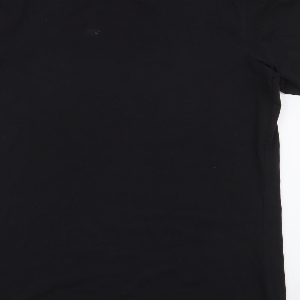 Gymshark Mens Black  Cotton  T-Shirt Size L Round Neck