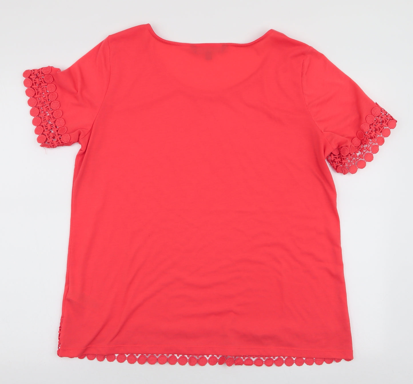 Bonmarche Womens Orange  Polyester Jersey T-Shirt Size 16 Round Neck