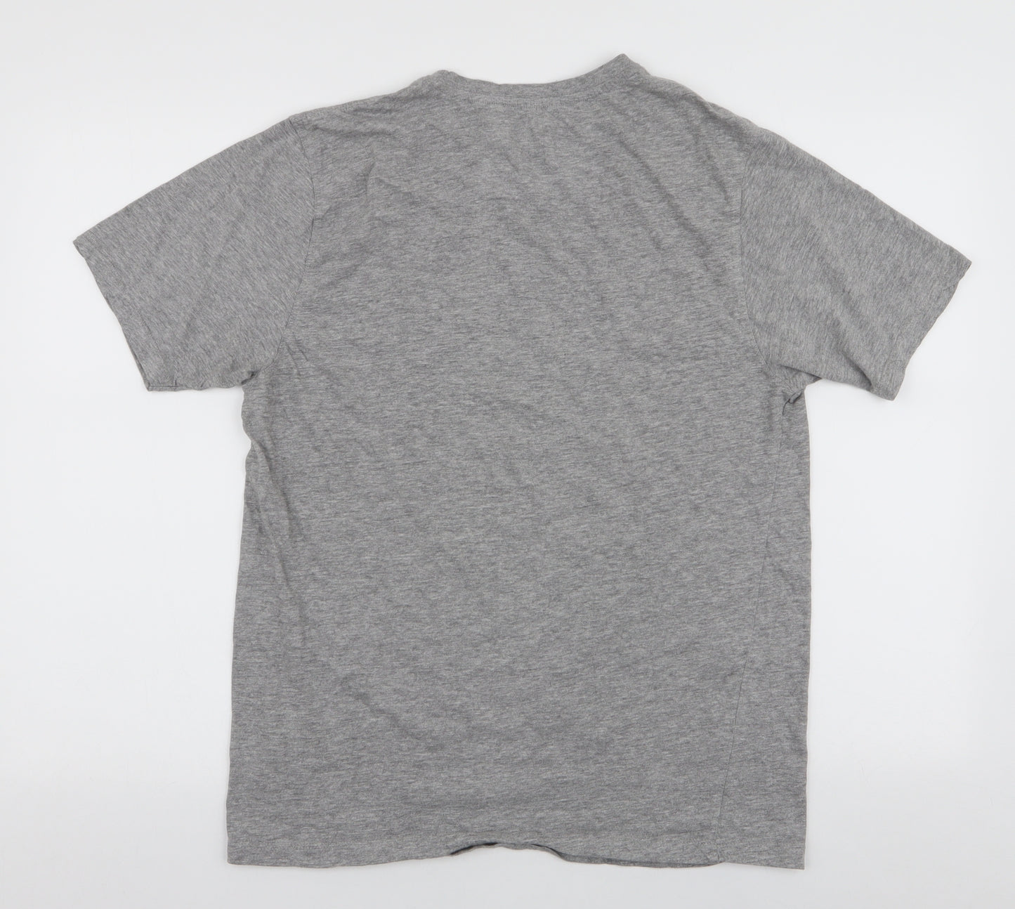 Police Mens Grey  Cotton  T-Shirt Size L Round Neck