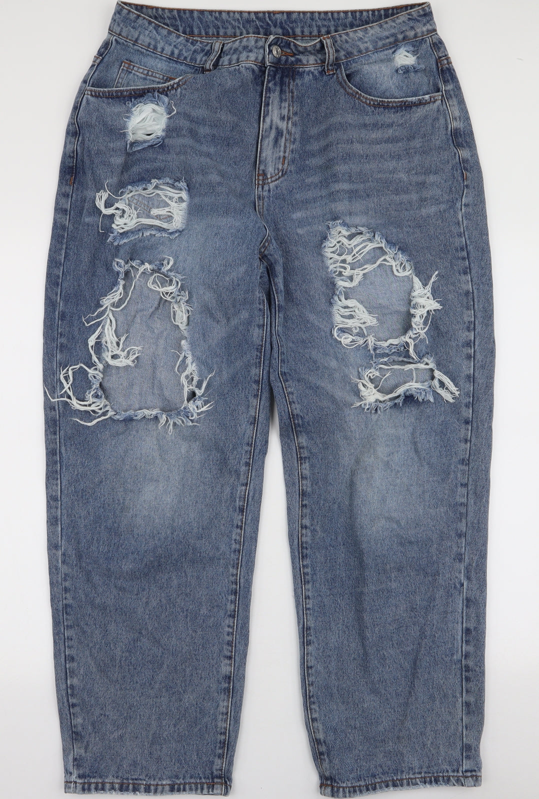 Shein Curve  Womens Blue  Cotton Mom Jeans Size XL L28 in Slim Zip