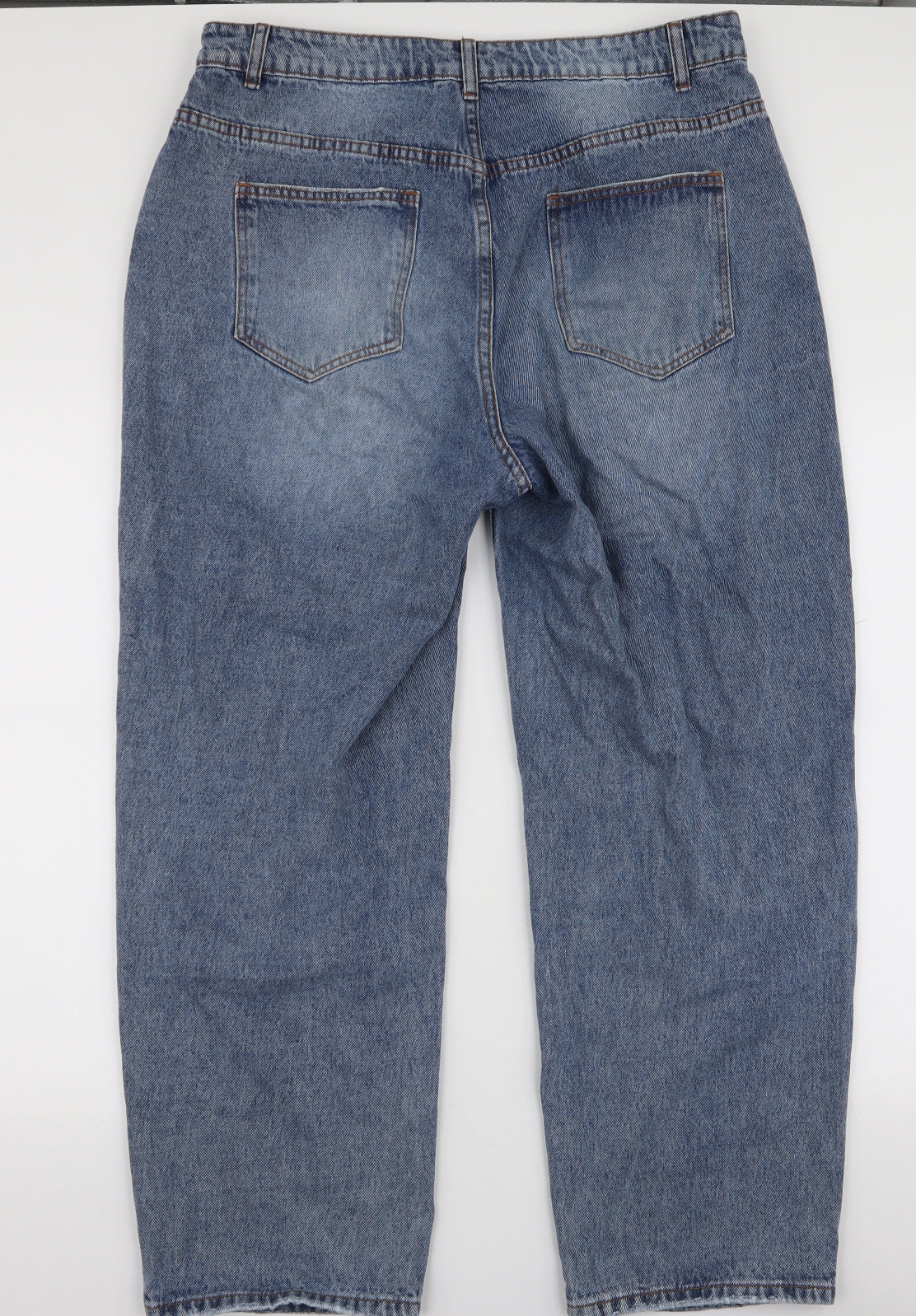Shein Curve  Womens Blue  Cotton Mom Jeans Size XL L28 in Slim Zip