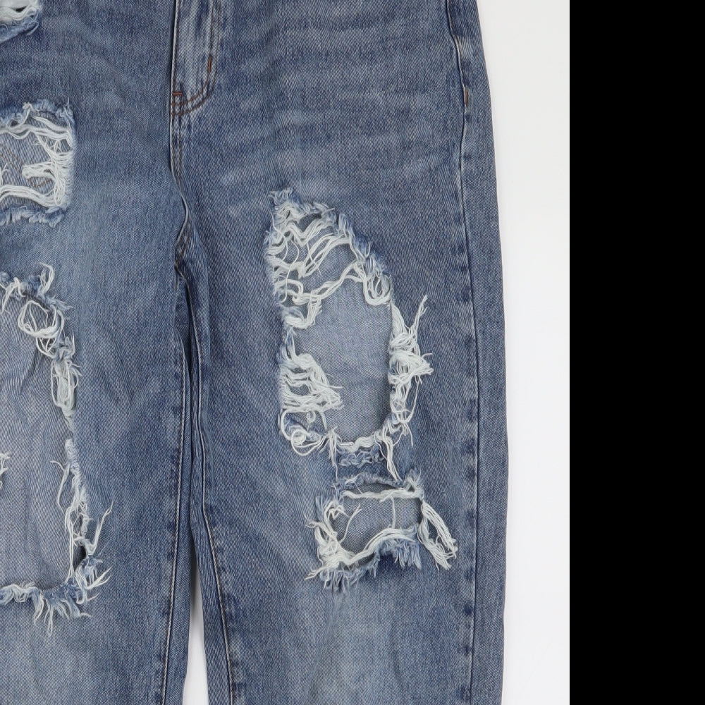 Shein Curve  Womens Blue  Cotton Mom Jeans Size XL L28 in Slim Zip