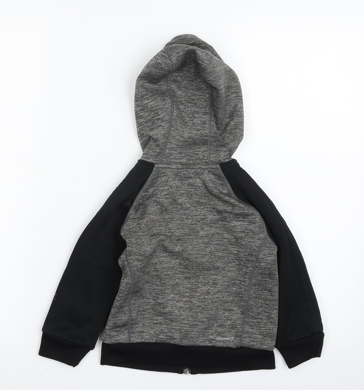 adidas Boys Grey  100% Polyester Full Zip Hoodie Size 3-4 Years  Zip